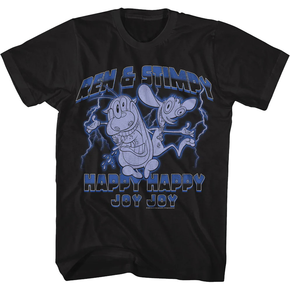 Happy Happy Joy Joy Lightning Ren And Stimpy Tshirt